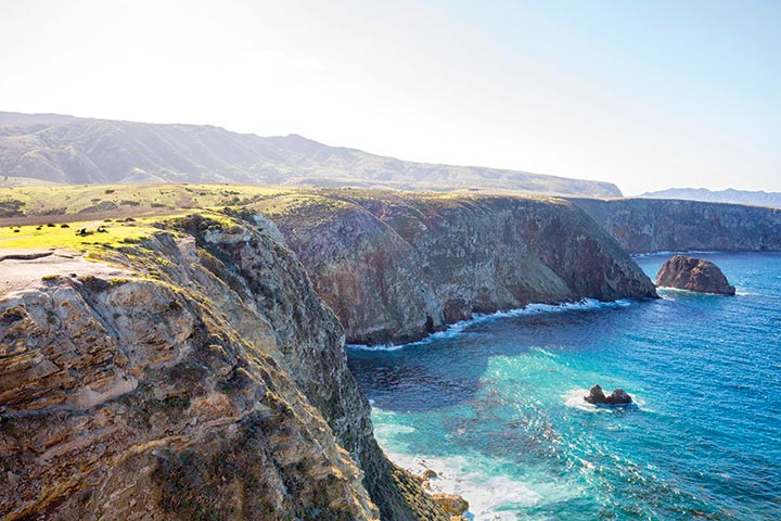 Ocean views and singletrack abound on Santa Cruz Island. Photo by Ian Shive/Tandemstock.com